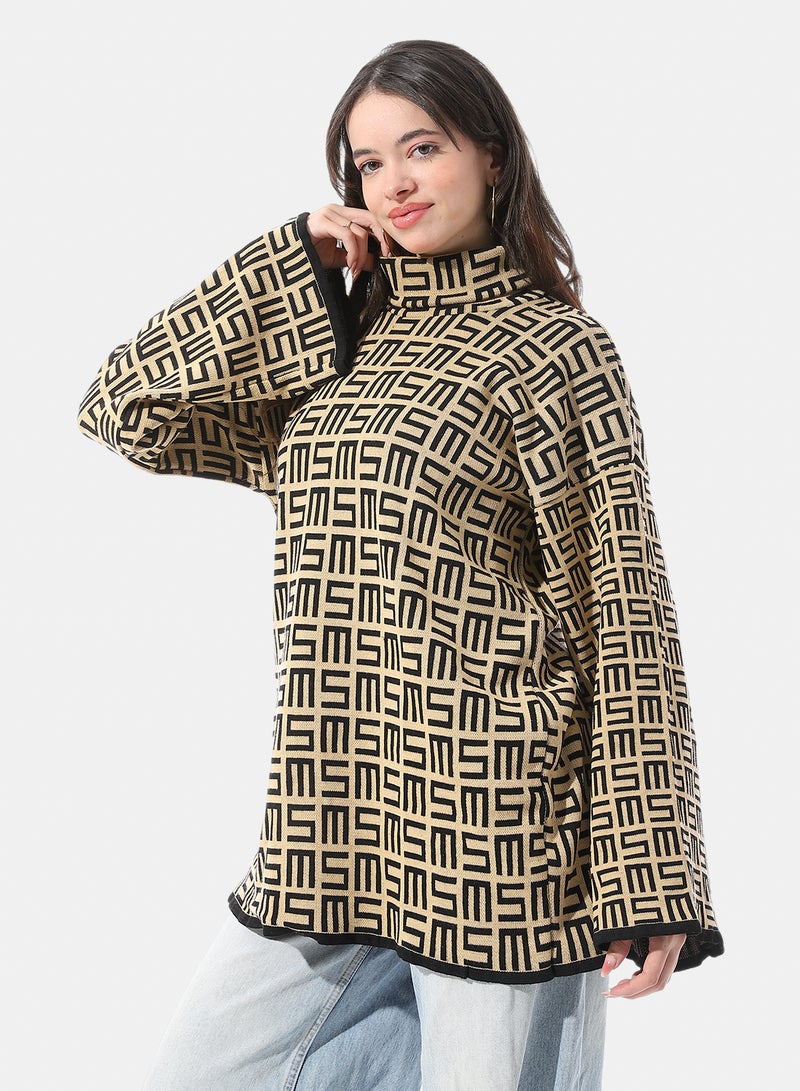 Andora Dropped Shoulders Pullover With High Neck - Image 2