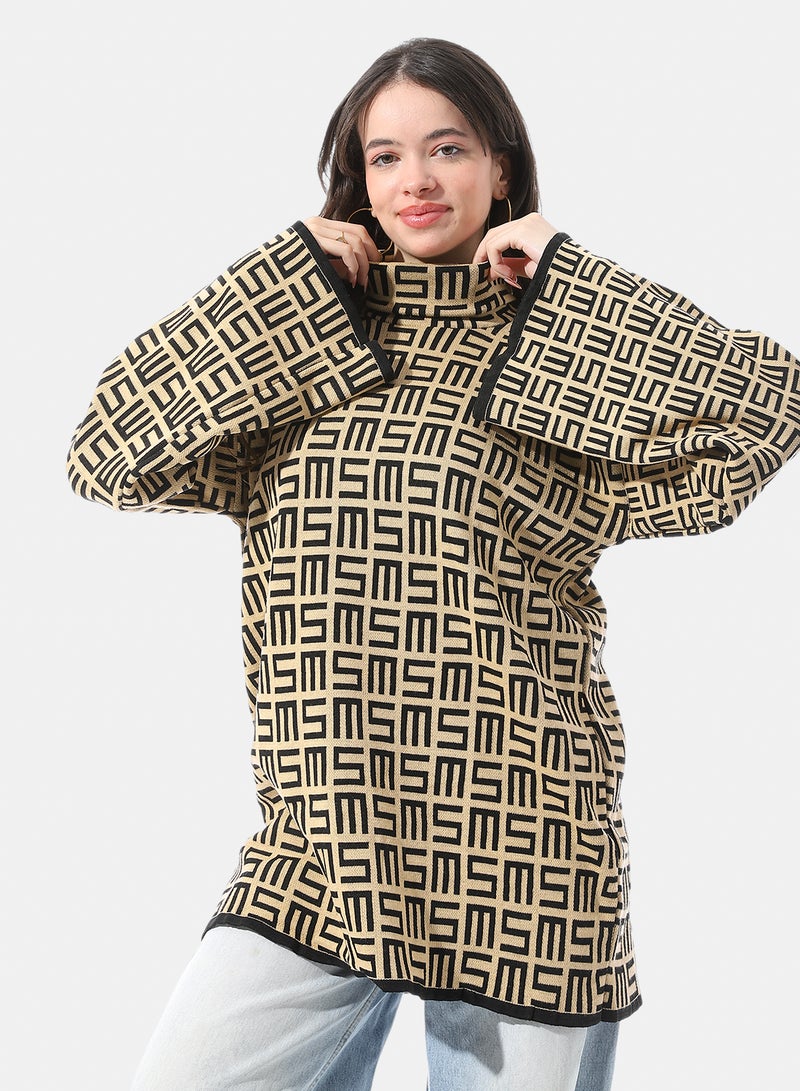 Andora Dropped Shoulders Pullover With High Neck - Image 1