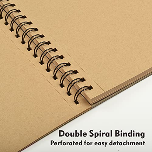 Pasler 5.5X8.5 Toned tan Sketch Pad, 2 Pack,100 Sheets (86lb./128gsm), Spiral Bound Artist Sketch Book, Acid Free Drawing Paper (2 Pack) - Image 3