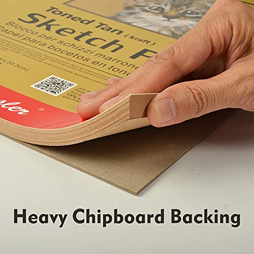 Pasler 5.5X8.5 Toned tan Sketch Pad, 2 Pack,100 Sheets (86lb./128gsm), Spiral Bound Artist Sketch Book, Acid Free Drawing Paper (2 Pack) - Image 5