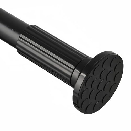Tension Curtain Rod 51168 In 42514 Ft Extra Long Outdoor Curtain Rod for Patio Shower Curtain Rod No Drilling Heavy Duty Adjustable Spring Tension Rod for Bathroom Window Black