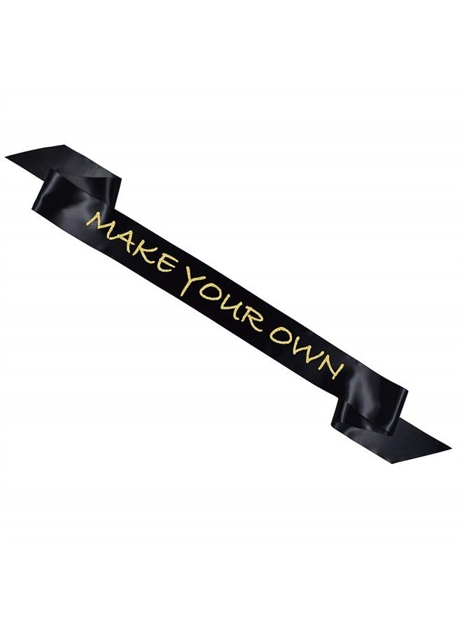 TREORSI Blank Satin Sash, Plain Sash, Party Decorations, Make Your Own Sash (Black) - Image 2