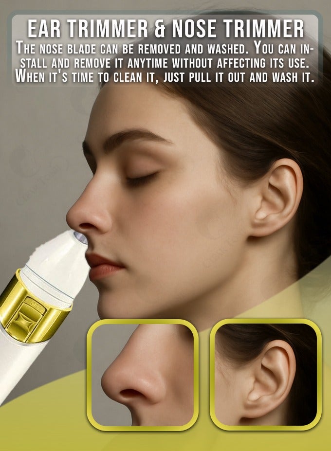 دينجلينج ماكينة حلاقة نسائية متعددة الاستخدامات محمولة ٥ في ١ مع ملحقات قابلة للتبديل - ماكينة تشذيب شعر الأنف | ماكينة تشذيب الحواجب | ماكينة حلاقة للوجه والمناطق الحساسة | فرشاة تنظيف | مجموعة عناية شخصية قابلة لإعادة الشحن للنساء مع شحن USB وبطارية طويلة الأمد - Image 3