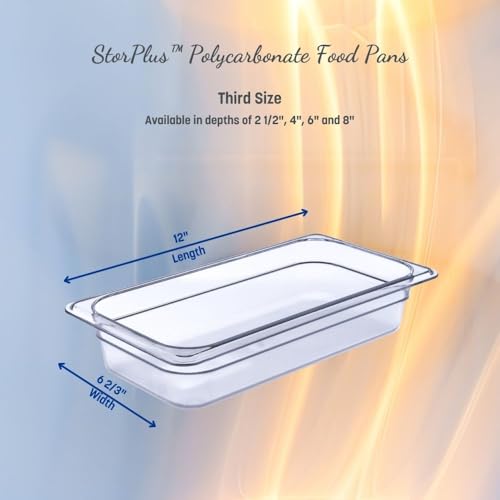 Carlisle FoodService Products Storplus Food Storage Container Food Pan, Chafing Pan with Spoonable Corners for Catering, Buffets, Restaurants, Polycarbonate (Pc), 1/3 Size 6 Inches Deep, Clear - Image 4