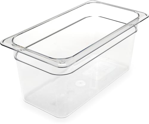 Carlisle FoodService Products Storplus Food Storage Container Food Pan, Chafing Pan with Spoonable Corners for Catering, Buffets, Restaurants, Polycarbonate (Pc), 1/3 Size 6 Inches Deep, Clear - Image 1