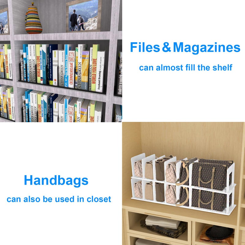 LuluEasy Adjustable Vertical File Sorter Sturdy Plastic Expandable Upright File Holder, Desktop Binder Organizer, School Office File Organizer Bookshelf Divider, Assemble Easily Endlessly, Black - Image 4