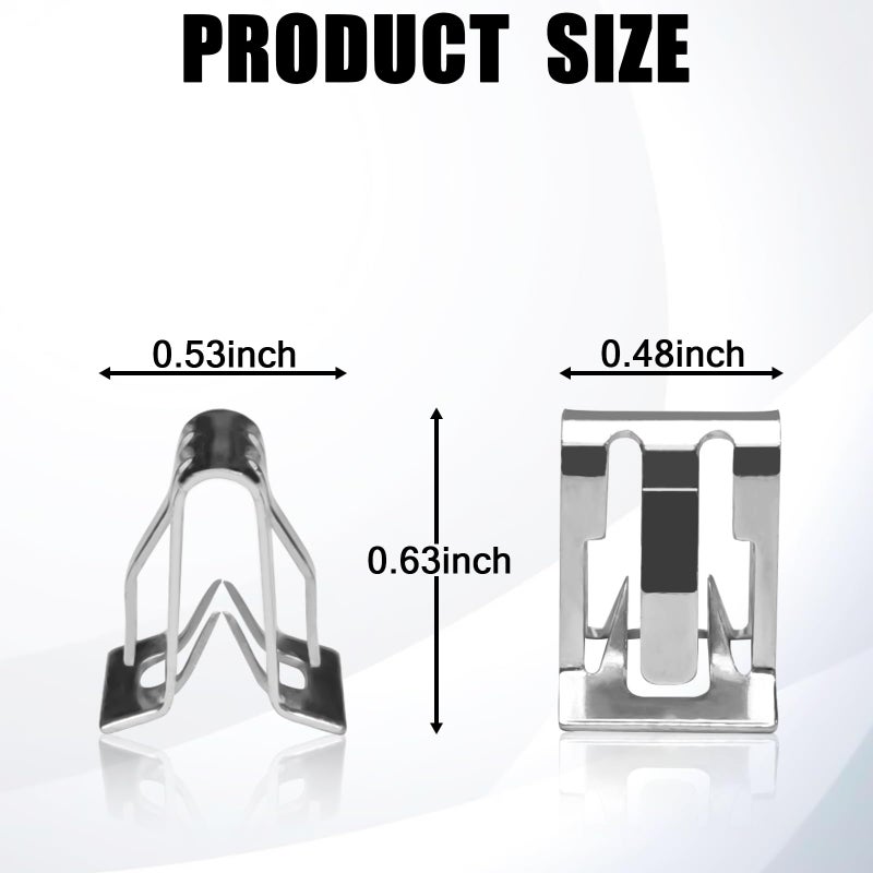 Mlahuier 15PCS Car Trim Panel Metal Retainer Clip, Universal U-Shaped Car Dashboard Console Fastener Replaces OEM#11588650, Dash Retainer Clips for Chevy Buick GMC Cadillac Saturn Tucks SUV - Image 2