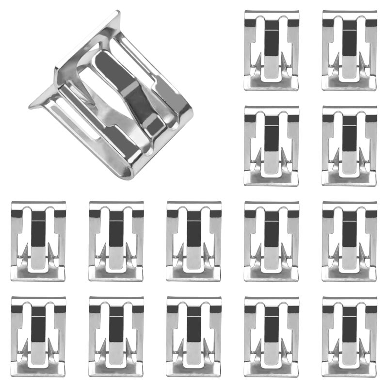 Mlahuier 15PCS Car Trim Panel Metal Retainer Clip, Universal U-Shaped Car Dashboard Console Fastener Replaces OEM#11588650, Dash Retainer Clips for Chevy Buick GMC Cadillac Saturn Tucks SUV - Image 1