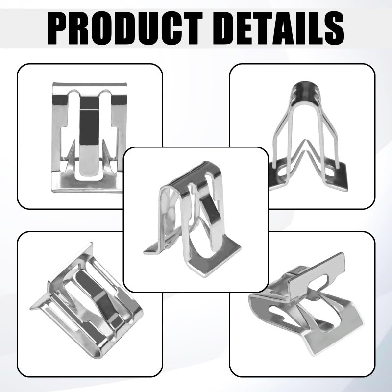 Mlahuier 15PCS Car Trim Panel Metal Retainer Clip, Universal U-Shaped Car Dashboard Console Fastener Replaces OEM#11588650, Dash Retainer Clips for Chevy Buick GMC Cadillac Saturn Tucks SUV - Image 3