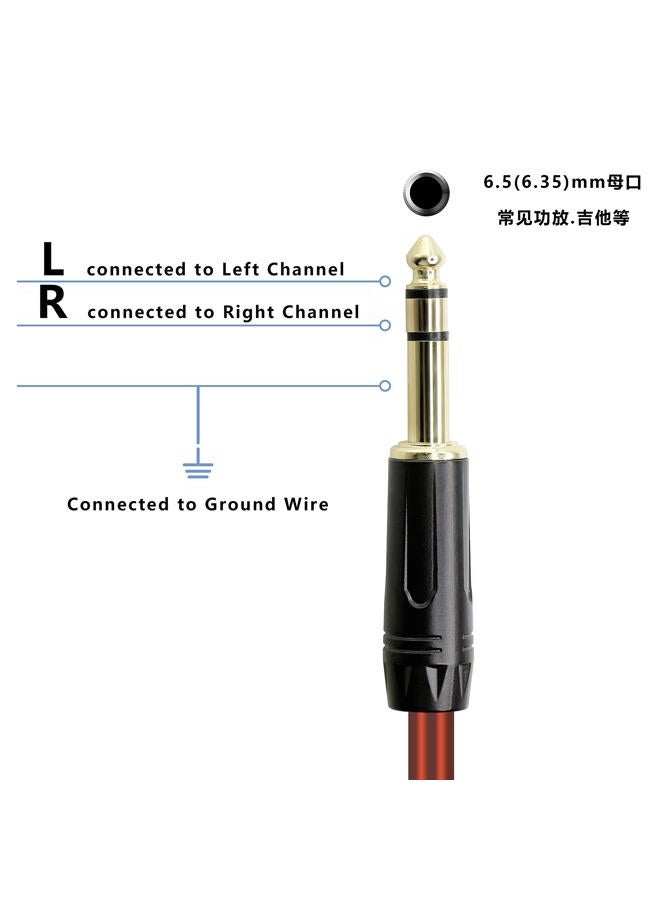 XMSJSIY 1/4 TRS Speaker Bare Wire, 6.35mm 3- Pole Male Mono Stereo Audio Cable Replacement Open End OFC HiFi Speaker Cord Amplifier Patch for DJ Microphone Subwoofer Mixer Wire -2m - Image 3