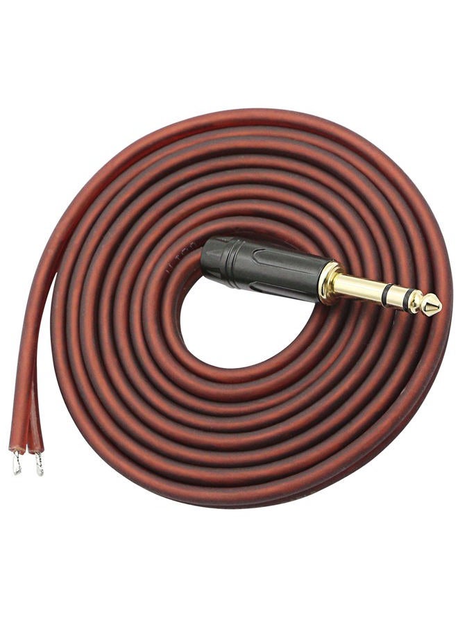 XMSJSIY 1/4 TRS Speaker Bare Wire, 6.35mm 3- Pole Male Mono Stereo Audio Cable Replacement Open End OFC HiFi Speaker Cord Amplifier Patch for DJ Microphone Subwoofer Mixer Wire -2m - Image 1