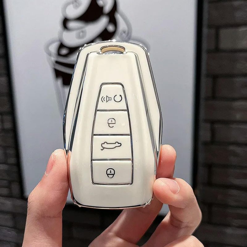 TPU Car Key Cover: Purple High-Quality Soft TPU, Full Protection, 1:1 Smart Key Design - Quick Installation, Car Key Case for Geely Coolray, X6, X7, EX7, Geometry C, Emgrand, Okavango, GC9, SUV, GT, H - Image 5