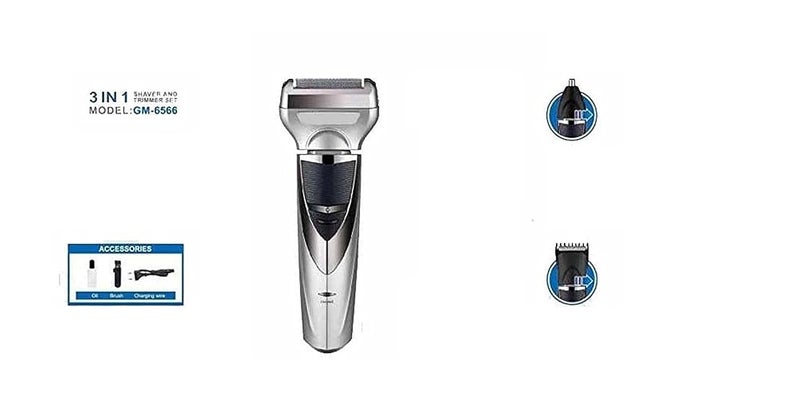 Concepta Men Professionals Design 3 In 1 Perfect Shaver, Hair Clipper And Nose Trimmer Rechargeable Beard And Moustaches Hair Machine And Trimming With Cord And Without Cordless Use.(Black Colour) - Image 4