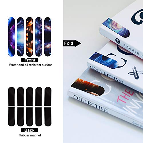 MWOOT 30 Pieces Universe Galaxy Magnetic Bookmark,MWOOT Starry Sky Magnet Page Book Markers Set,Assorted Magnetic Page Clips Bookmarks for Students Reading(2x6cm,30 Styles) - Image 5