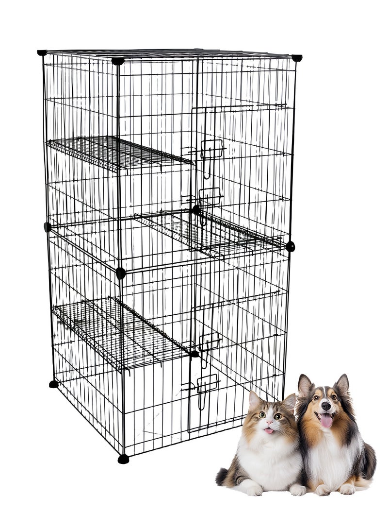 Kidle Cat Cage Cat Enclosures Metal Cat Kennels Playpen for 1-2 Cats, Rabbit - Image 1