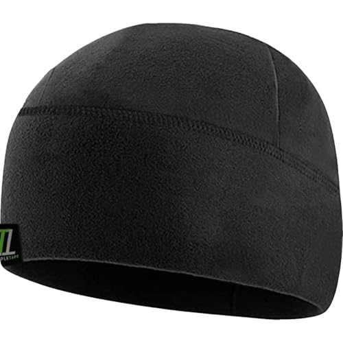 Temple Tape Tactical Fleece Watch Cap Beanie – Skull Cap Fleece Hat - Black - One Size (Fits Most Heads) - Image 1