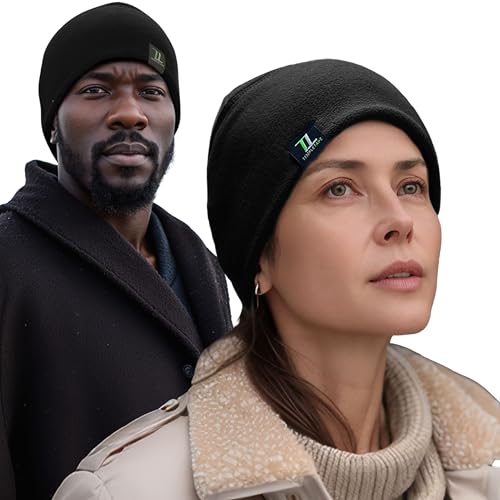 Temple Tape Tactical Fleece Watch Cap Beanie – Skull Cap Fleece Hat - Black - One Size (Fits Most Heads) - Image 5