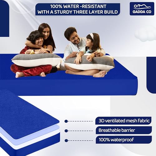 GADDA CO Cotton Feel Terry Waterproof Mattress Protector for King Size Bed | Ultra Soft, Breathable & Hypoallergenic Mattress Cover | 75x72 inch (6.25x6 ft), Royal Blue – Pack of 1 - Image 4