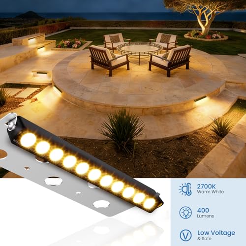 ZZXX All-in-One Retaining Wall Lights with Transformer, 2700K Hardscape Lighting, Low Voltage Landscape Lighting, IP68 Waterproof Outdoor Step Lights Fence Decor for Patio Stairs, 3W Lights 8-Pack - Image 5