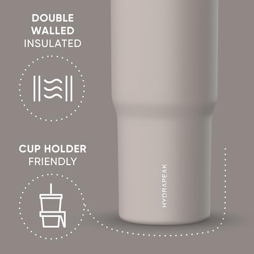 Hydrapeak Nomad 32 oz Tumbler with Handle and Straw Lid, Leakproof, Double Insulated, 32oz Cup Stainless Steel (Mocha) - Image 4