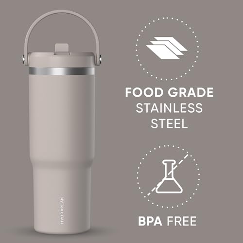 Hydrapeak Nomad 32 oz Tumbler with Handle and Straw Lid, Leakproof, Double Insulated, 32oz Cup Stainless Steel (Mocha) - Image 3