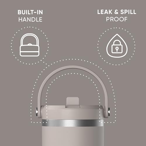 Hydrapeak Nomad 32 oz Tumbler with Handle and Straw Lid, Leakproof, Double Insulated, 32oz Cup Stainless Steel (Mocha) - Image 2