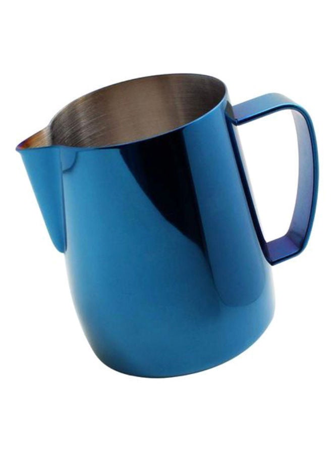 NIBEMINENT Coffee Latte Milk Frothing Pitcher Metalic Blue 0.35Liters