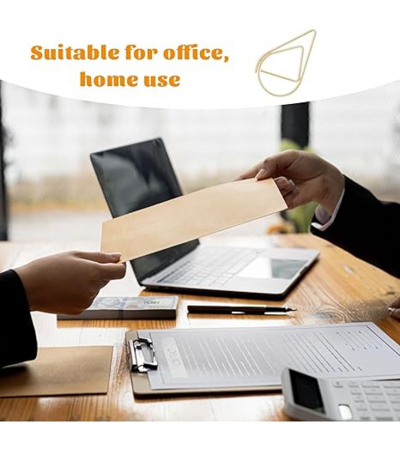 24pcs Golden Stainless Steel Teardrop Paper Clips Bookmark Memo Holder - Image 3
