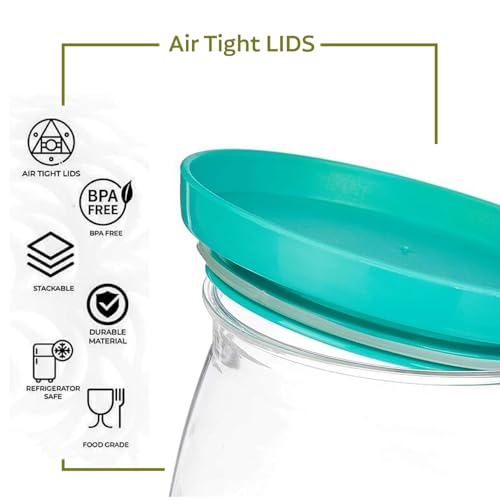 Craftlayout 6 Pcs 900 ML Airtight Plastic Matuki Container Set | BPA Free Transparent Kitchen Storage Jars with Lids | 100% Leak Proof Fridge & Pantry Organizer for Coffee, Tea, Snacks & Dry Items - Image 4