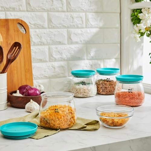 Craftlayout 6 Pcs 900 ML Airtight Plastic Matuki Container Set | BPA Free Transparent Kitchen Storage Jars with Lids | 100% Leak Proof Fridge & Pantry Organizer for Coffee, Tea, Snacks & Dry Items - Image 3