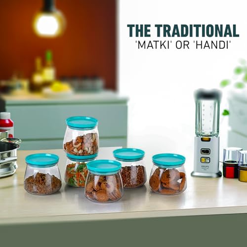 Craftlayout 6 Pcs 900 ML Airtight Plastic Matuki Container Set | BPA Free Transparent Kitchen Storage Jars with Lids | 100% Leak Proof Fridge & Pantry Organizer for Coffee, Tea, Snacks & Dry Items - Image 2