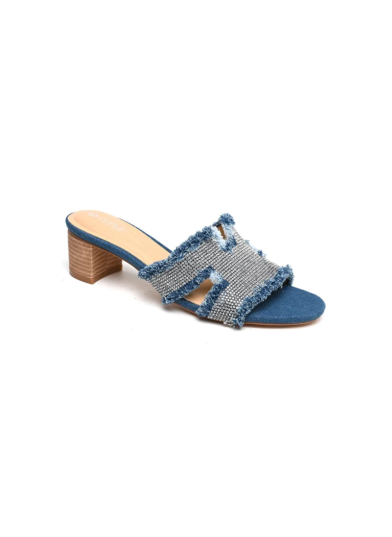 Cuple Sling back Embellished Platform Pumps