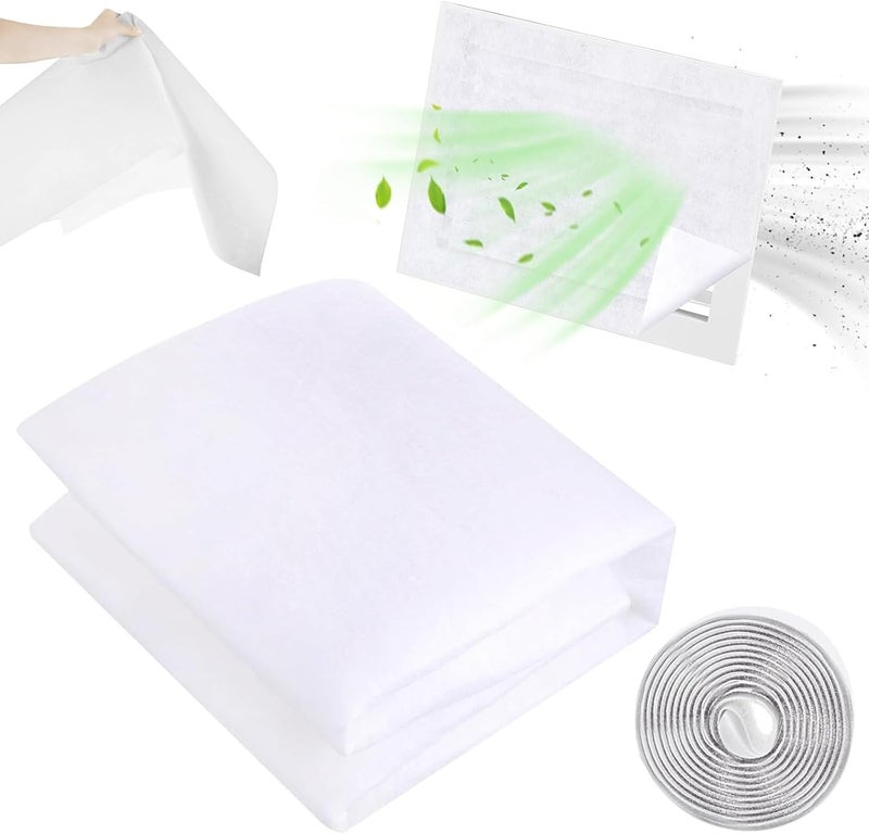 Air Vent Register Filters Paper - Anti Dust Net Strainer with Hook and Loop for Air Conditioner Vent Filtration - Image 1