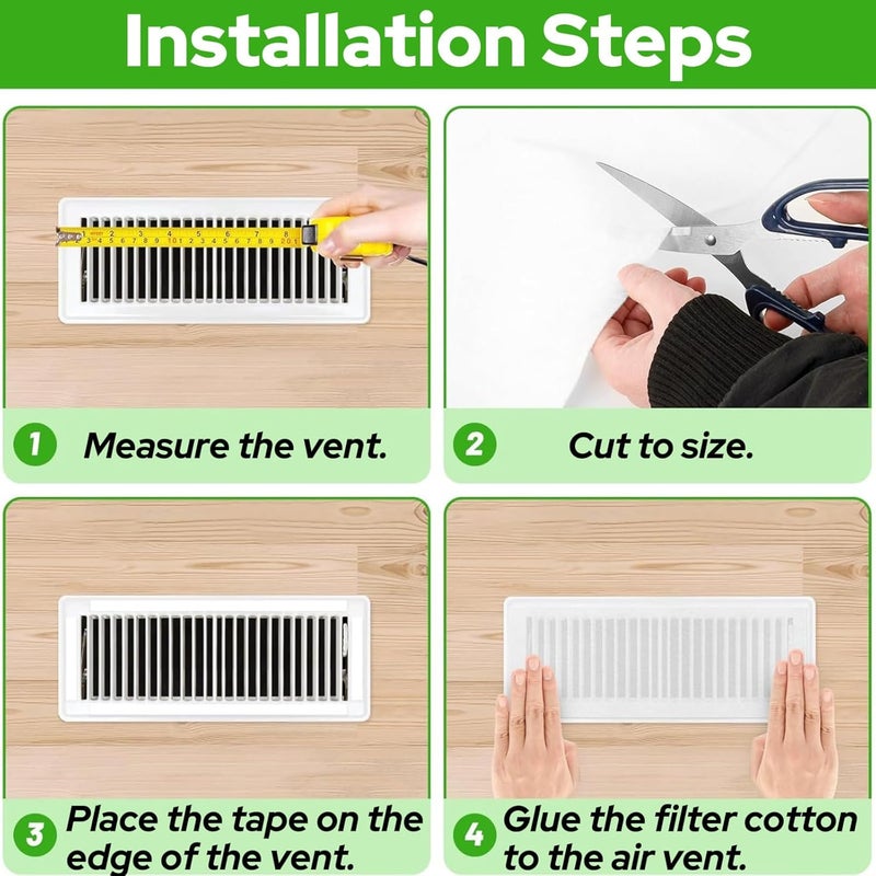 Air Vent Register Filters Paper - Anti Dust Net Strainer with Hook and Loop for Air Conditioner Vent Filtration - Image 5