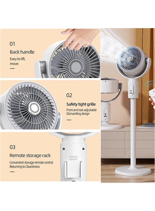 JCB CHIC مروحة تدوير هواء متذبذبة ذات قاعدة متذبذبة 5 - مروحة أرضية قابلة للتعديل، ارتفاع قابل للتعديل مع جهاز تحكم عن بعد، محرك كهربائي هادئ BLDC، مثالي لأي غرفة (F1)  - Image 5