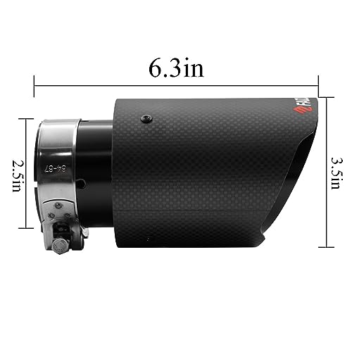 FAIZJUNBEN carbon fiber exhaust tip intake 2.5 inch outlet 3.5 inch exhaust tip, all black carbon fiber exhaust tip car tailpipe - Image 4