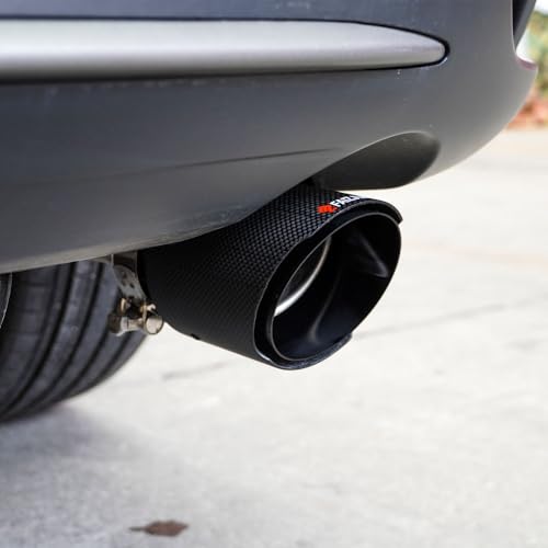 FAIZJUNBEN carbon fiber exhaust tip intake 2.5 inch outlet 3.5 inch exhaust tip, all black carbon fiber exhaust tip car tailpipe - Image 3