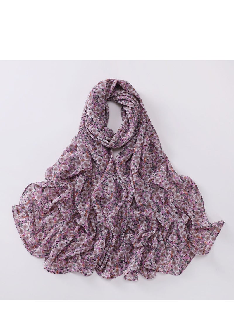 KUYING - Pearl Chiffon Unique Craft Muslim Scarf - Image 1