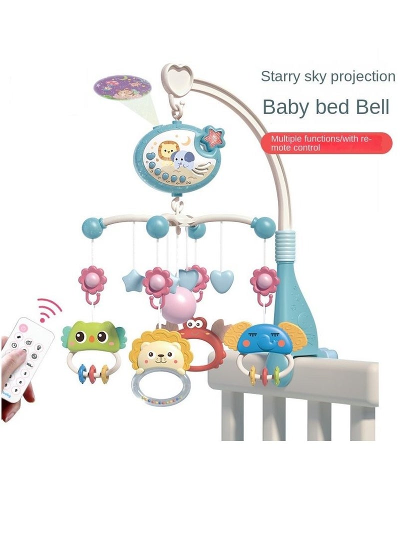 Y&D - Baby Bed Bell Music Toy Baby Musical Crib Mobile With Projector Multi-Function Remote Control & Timer Musical Bed Bell 360 Degrees Rotating Calming Infants 0-6 Months (Blue) - Image 1
