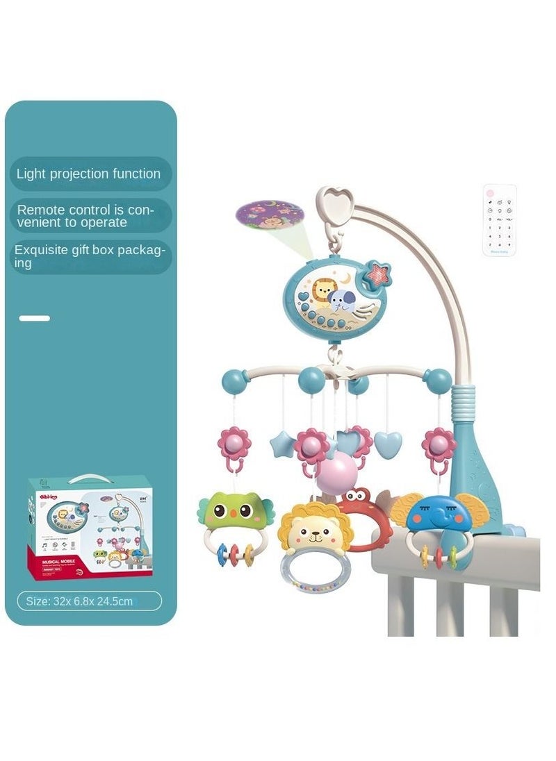 Y&D - Baby Bed Bell Music Toy Baby Musical Crib Mobile With Projector Multi-Function Remote Control & Timer Musical Bed Bell 360 Degrees Rotating Calming Infants 0-6 Months (Blue) - Image 1