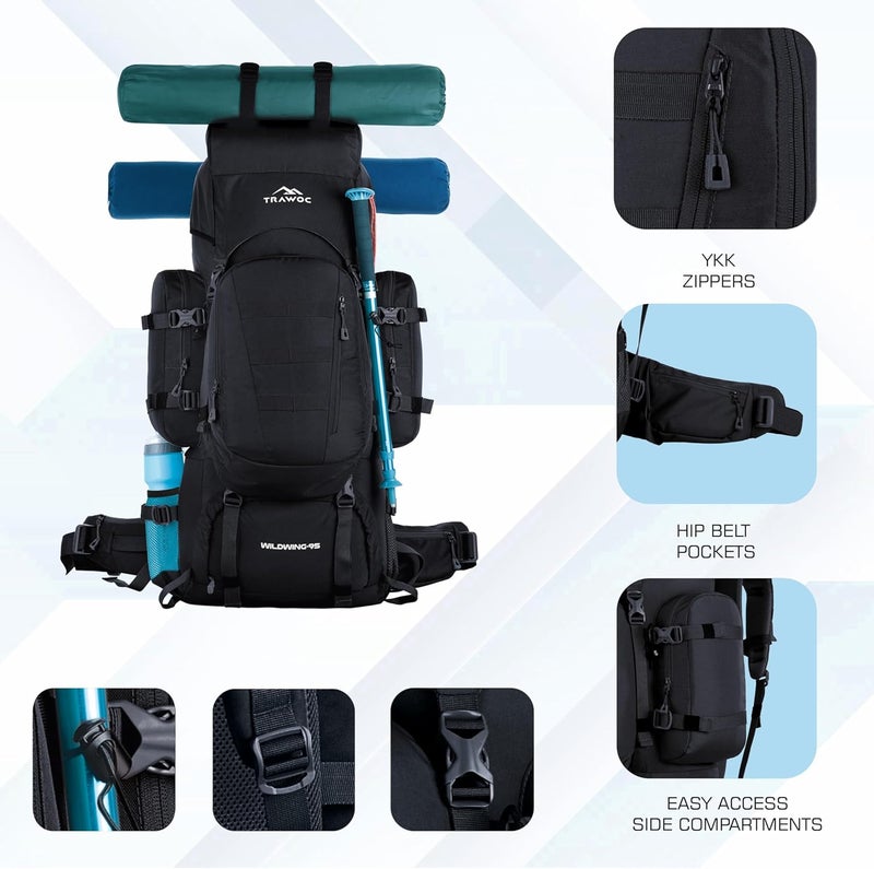 TRAWOC WILDWING 95L Internal Frame Travel Backpack - Image 2