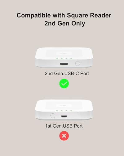 WUKUR Reader Dock for Square Card Reader 2nd Gen, Holder Stand for Square Reader 2 Gen Credit Card Reader Dock with Detachable USB-C Port and Smart Anti-Slip Button (Cable and Wall Charger Included) - Image 2
