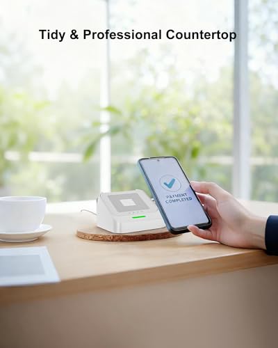WUKUR Reader Dock for Square Card Reader 2nd Gen, Holder Stand for Square Reader 2 Gen Credit Card Reader Dock with Detachable USB-C Port and Smart Anti-Slip Button (Cable and Wall Charger Included) - Image 4