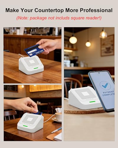 WUKUR Reader Dock for Square Card Reader 2nd Gen, Holder Stand for Square Reader 2 Gen Credit Card Reader Dock with Detachable USB-C Port and Smart Anti-Slip Button (Cable and Wall Charger Included) - Image 3