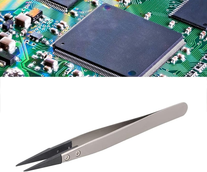 Anti Static Carbon Fiber Precision Tweezers Pointed Tip For Semiconductor Microelectronics - Image 5