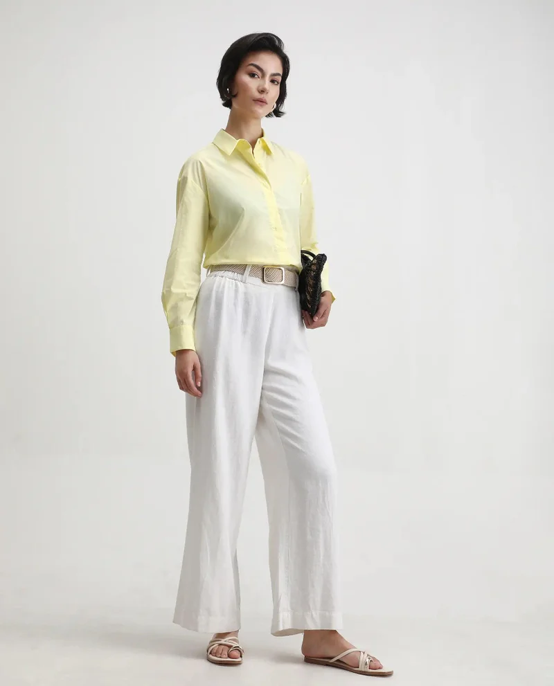 Rareism Women's Cuffed Sleeve Plain Shirt
