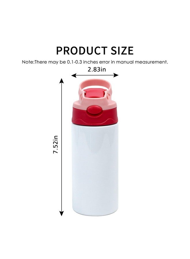 MAIKESUB 4 Pcs Sublimation Blank Stainless Steel water bottle 12 OZ Straight Stainless Steel Insulated Tumblers Different Color Splash-Proof Lid Shatterproof Water Cup - Image 2