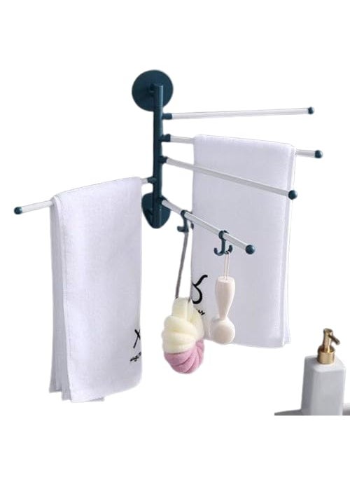 Skywalk Skywalk 5 Bar Wall Mounted 180 Degree Rotating Black Towel Rod | Towel Bar | Towel Holder for Home Kitchen Bathroom Towel  - Image 1