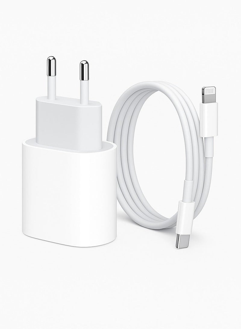20W Type-C Fast Charger with Lightning Cable – Premium Quality & Safe Charging for iPhone Devices - Image 1