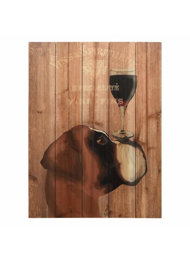 Empire Art Direct Dog Au Vin Boxer Digital Print on Solid Wood Wall Art, 24" x 18" x 1.5", Ready to Hang - Image 1